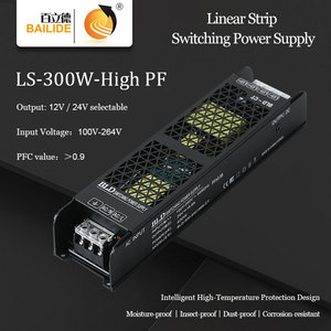 BLD 300W 12V25A 24V12.5A High PF Industrial Cross-border Line Light Drive Linear Strip Power Supply Ultra-thin Switching