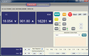 APS DC Electronic Load GUI Software Screen